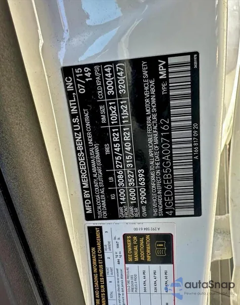 2016 Mercedes-Benz Gle Coupe 450 4Matic z USA, uszkodzony, nr VIN 4JGED6EB5GA007162